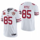 men's & kids San Francisco 49ers 85 George Kittle Jersey White with C and 75th Patch Football