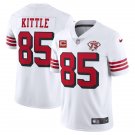 men's & kids San Francisco 49ers 85 George Kittle Jersey Alternate White with C and 75th Patch