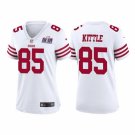 women's San Francisco 49ers 85 George Kittle Jersey White F.U.S.E Super Bowl LVIII Patch Football