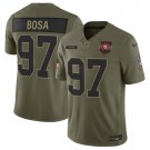 men's & youth San Francisco 49ers 97 Nick Bosa Jersey 2025 Olive Salute To Service F.U.S.E Football