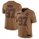 men's & youth San Francisco 49ers 97 Nick Bosa Jersey 2023 Brown Salute To Service Limited Football