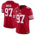 men's & kids San Francisco 49ers 97 Nick Bosa Jersey Red with C Patch Limited Football Player Game