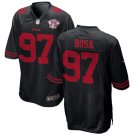 men's & kids San Francisco 49ers 97 Nick Bosa Jersey Black 75th Patch Limited Football Player Game
