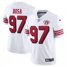 men's & kids San Francisco 49ers 97 Nick Bosa Jersey Alternate White 75th Patch Limited Football