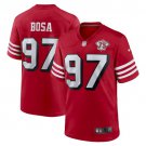 men's & kids San Francisco 49ers 97 Nick Bosa Jersey Alternate Red 75th Patch Limited Football Game
