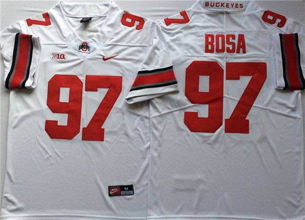 men's & youth Ohio State Buckeyes 97 Nick Bosa Jersey White College Limited Football Player Game