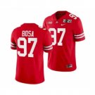 men's & youth Ohio State Buckeyes 97 Nick Bosa Jersey Red with 2021 Patch College Football Game