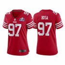 women's San Francisco 49ers 97 Nick Bosa Jersey Red F.U.S.E Super Bowl LVIII Patch Limited Football