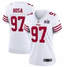 women's San Francisco 49ers 97 Nick Bosa Jersey White F.U.S.E Super Bowl LVIII Patch Football Game
