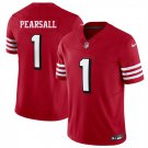 men's & kids San Francisco 49ers 1 Ricky Pearsall Jersey Alternate Red FUSE Limited Football Game