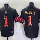 men's & kids San Francisco 49ers 1 Ricky Pearsall Jersey Black 2025 Rivalries Collection Football