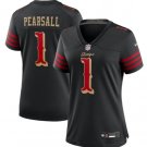 women's San Francisco 49ers 1 Ricky Pearsall Jersey Black 2025 Rivalries Collection Football Game