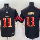 men's & kids San Francisco 49ers 11 Brandon Aiyuk Jersey Black 2025 Rivalries Collection Football