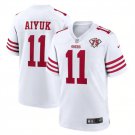 men's & kids San Francisco 49ers 11 Brandon Aiyuk Jersey White 75th Patch Limited Football Game