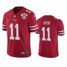 men's & kids San Francisco 49ers 11 Brandon Aiyuk Jersey Red 75th Patch Limited Football Game