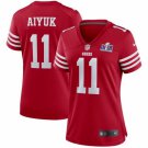 women's San Francisco 49ers 11 Brandon Aiyuk Jersey Red F.U.S.E Super Bowl LVIII Patch Football Game