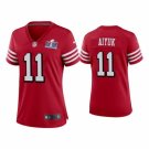 women's San Francisco 49ers 11 Brandon Aiyuk Jersey Alternate Red F.U.S.E Super Bowl LVIII Patch