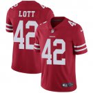 men's & kids San Francisco 49ers 42 Ronnie Lott Jersey Red Limited Football Retired Player