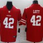 men's & kids San Francisco 49ers 42 Ronnie Lott Jersey Red Limited Football Retired Player