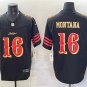 men's & kids San Francisco 49ers 16 Joe Montana Jersey Black 2025 Rivalries Collection Football