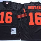 men's & youth San Francisco 49ers 16 Joe Montana Jersey Black Throwback M&N Football Retired
