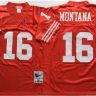men's & youth San Francisco 49ers 16 Joe Montana Jersey Red Throwback M&N Football Retired Player