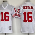 men's & youth San Francisco 49ers 16 Joe Montana Jersey White Throwback Mesh M&N Football Retired
