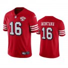 men's & kids San Francisco 49ers 16 Joe Montana Jersey Alternate Red 75th Patch Football Retired