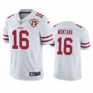 men's & kids San Francisco 49ers 16 Joe Montana Jersey White 75th Patch Limited Football Retired