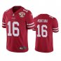 men's & kids San Francisco 49ers 16 Joe Montana Jersey Red 75th Patch Limited Football Retired