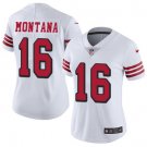 women's San Francisco 49ers 16 Joe Montana Jersey Alternate White Limited Football Retired Player