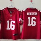 women's San Francisco 49ers 16 Joe Montana Jersey Red Limited Football Retired Player