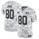 men's & youth San Francisco 49ers 80 Jerry Rice Jersey 2024 Arctic Salute To Service FUSE Football