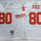 men's & youth San Francisco 49ers 80 Jerry Rice Jersey White Throwback Mesh M&N Football Retired