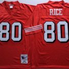 men's & youth San Francisco 49ers 80 Jerry Rice Jersey Red Throwback Mesh M&N Football Retired
