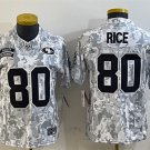 women's San Francisco 49ers 80 Jerry Rice Jersey 2024 Arctic Salute To Service F.U.S.E Football