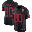 men's & kids San Francisco 49ers 80 Jerry Rice Jersey Black with 75th Patch Limited Football Retired