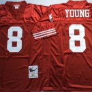 men's & youth San Francisco 49ers 8 Steve Young Jersey Red Throwback Mesh M&N Football Retired