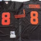 men's & youth San Francisco 49ers 8 Steve Young Jersey Black Throwback Mesh M&N Football Retired