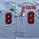 men's & youth San Francisco 49ers 8 Steve Young Jersey White Throwback Mesh M&N Football Retired