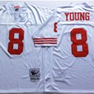 men's & youth San Francisco 49ers 8 Steve Young Jersey White Throwback Mesh M&N Football Retired