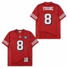 men's & youth San Francisco 49ers 8 Steve Young Jersey Red Throwback Mesh M&N Football Retired