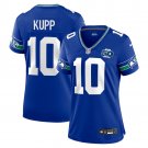 women's Seattle Seahawks 10 Cooper Kupp Jersey Royal 2025 F.U.S.E 50th Patch Limited Football Game