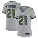 women's Seattle Seahawks 21 Devon Witherspoon Jersey Gray 2025 Rivalries Collection Football Game