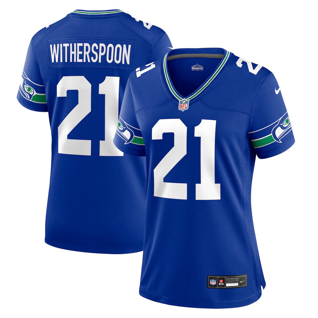 women's Seattle Seahawks 21 Devon Witherspoon Jersey Royal F.U.S.E Limited Football Player Game