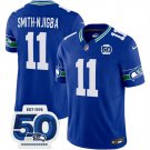 men's & kids Seattle Seahawks 11 Jaxon Smith-Njigba Jersey Royal 2025 FUSE 50th Patch Football Game