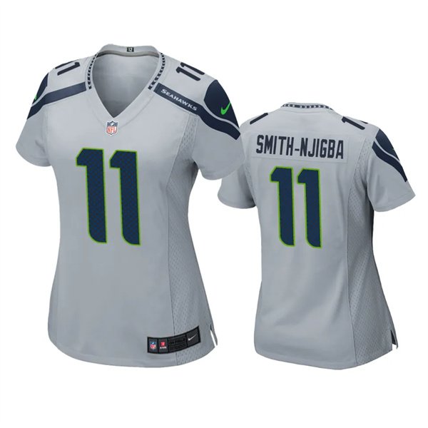 women's Seattle Seahawks 11 Jaxon Smith-Njigba Jersey Gray F.U.S.E Limited Football Player Game