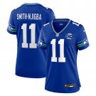 women's Seattle Seahawks 11 Jaxon Smith-Njigba Jersey Royal 2025 F.U.S.E 50th Patch Football Game