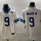 men's & kids Seattle Seahawks 9 Kenneth Walker III Jersey White FUSE Throwback with Patch Football