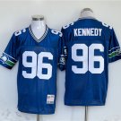 men's & youth Seattle Seahawks 96 Cortez Kennedy Jersey Blue Throwback Mesh M&N Football Retired